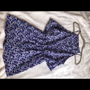 Blue and White Romper Size Small